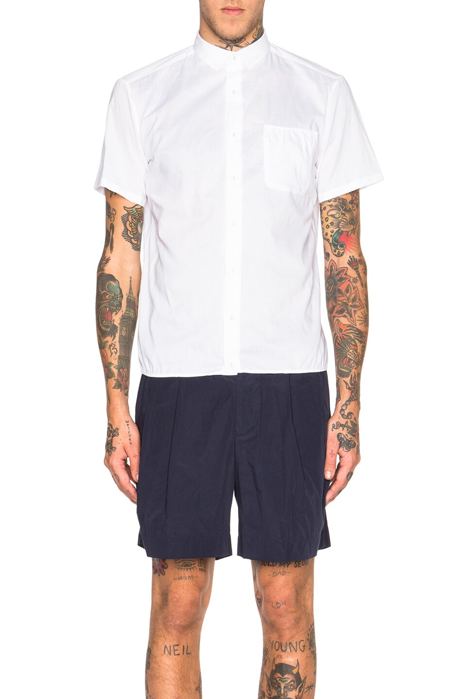 Image 1 of kolor Short Sleeve Shirt in White