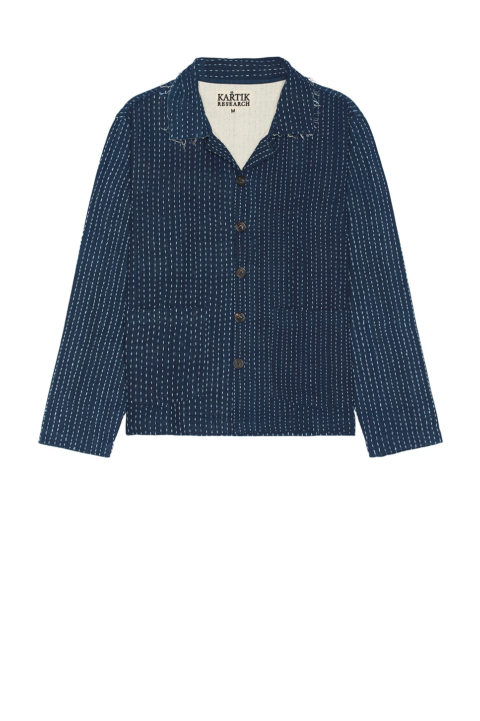 Shop Kartik Research Cropped Jacket In Indigo & Sky