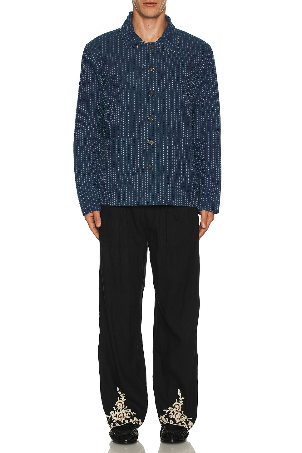 Image 1 of Kartik Research Cropped Jacket in Indigo & Sky