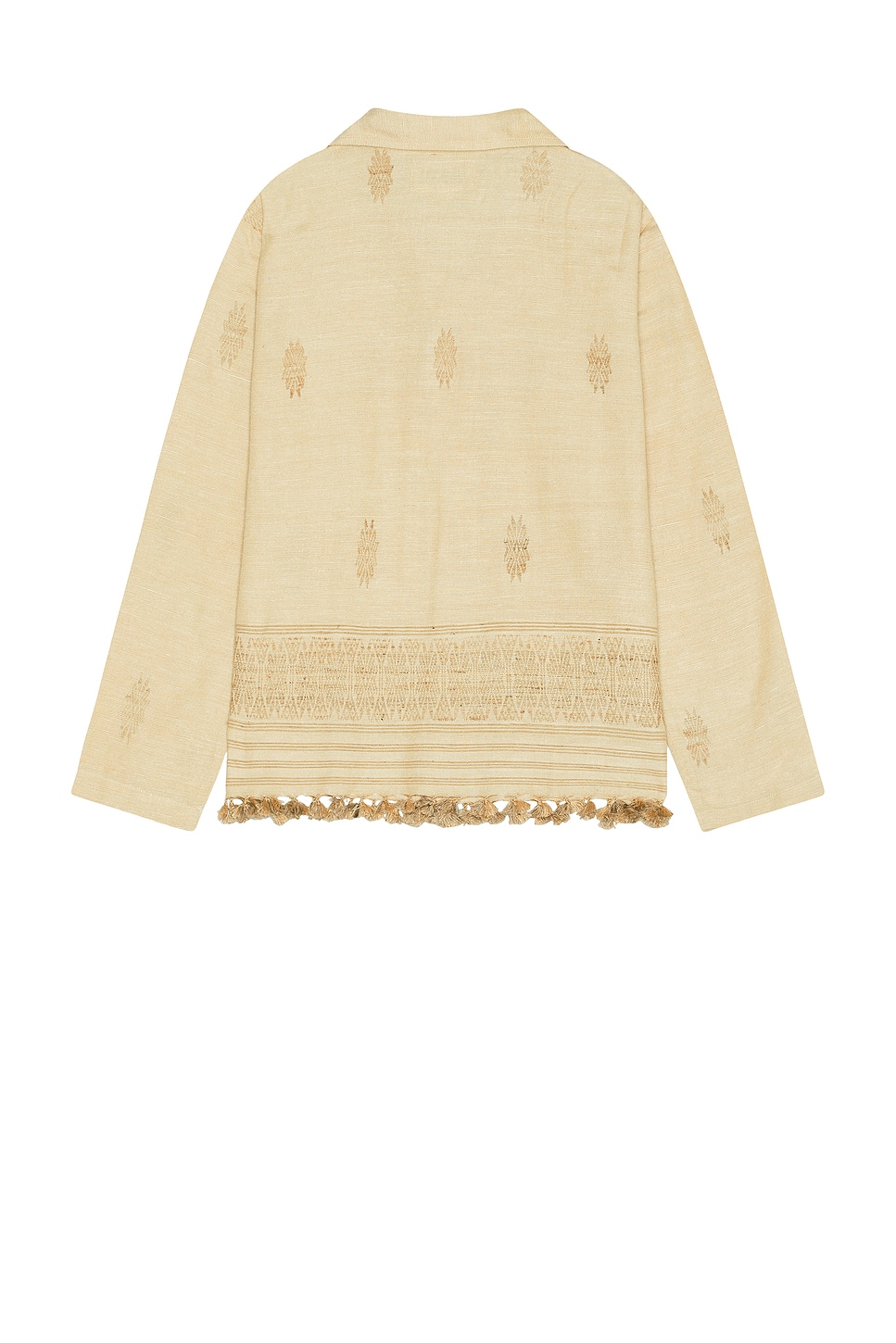 Shop Kartik Research Cropped Jacket In Gold & Ecru