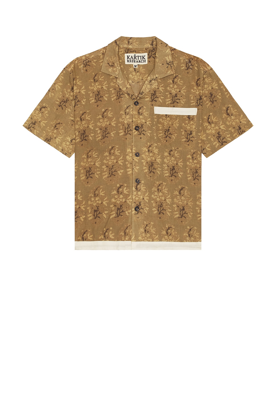 Shop Kartik Research Camp Shirt In Beige & Ecru