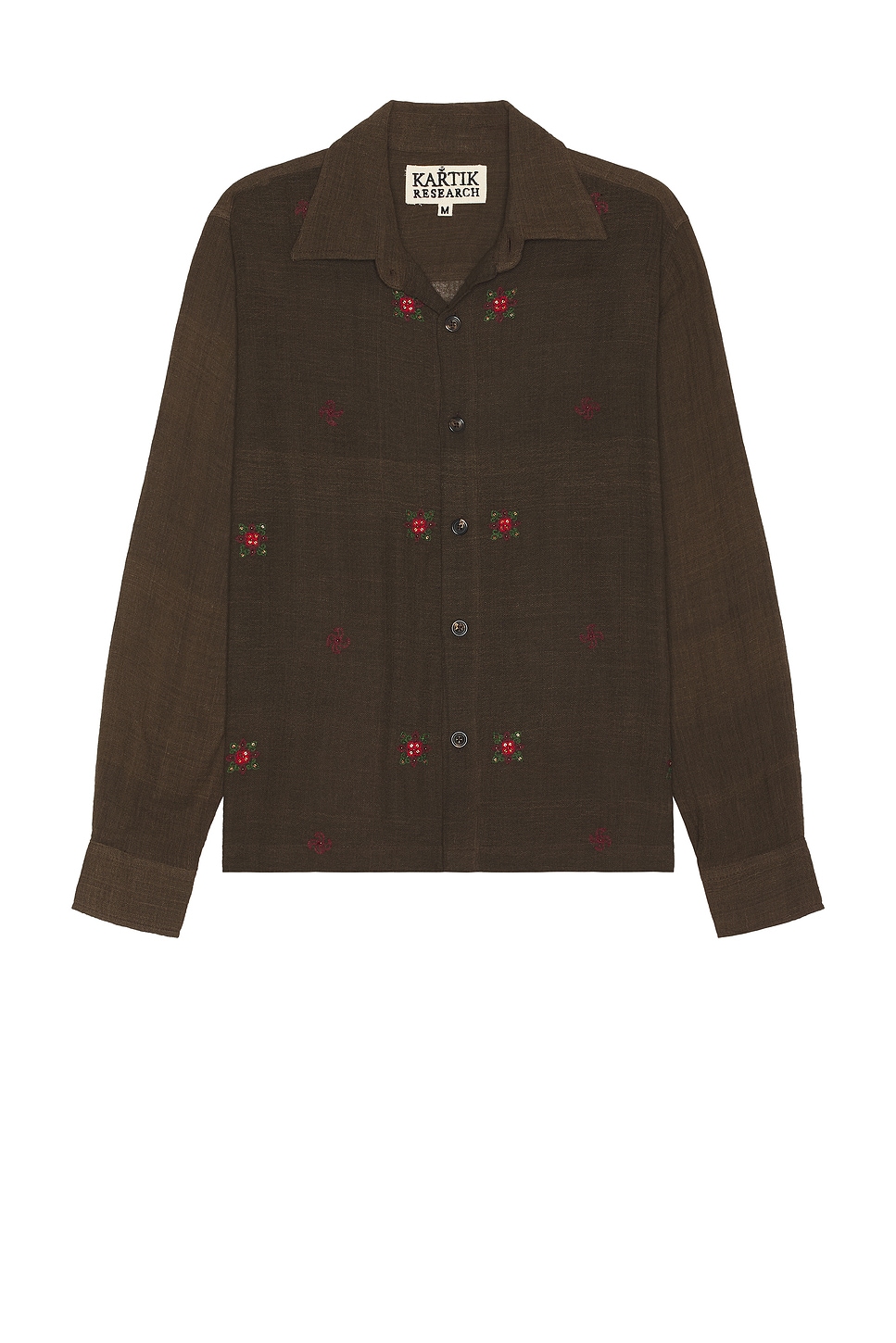 Shop Kartik Research Collared Box Shirt In Oak  Red  & Purple