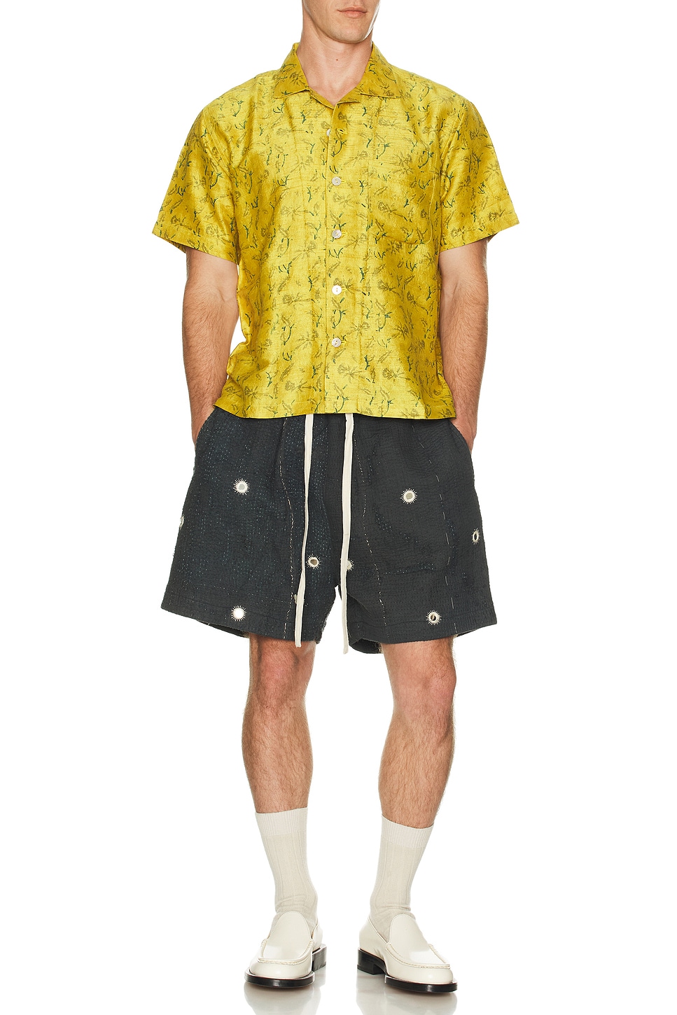 Image 1 of Kartik Research Camp Shirt in Sunflower & Green