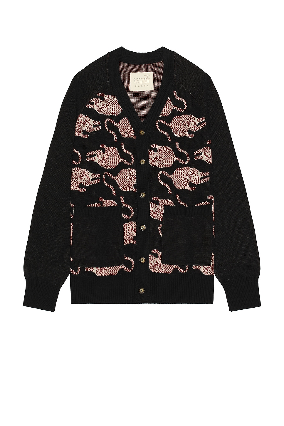 Image 1 of Kardo Agamay Knitted Cardigan With Patch Pockets in Black