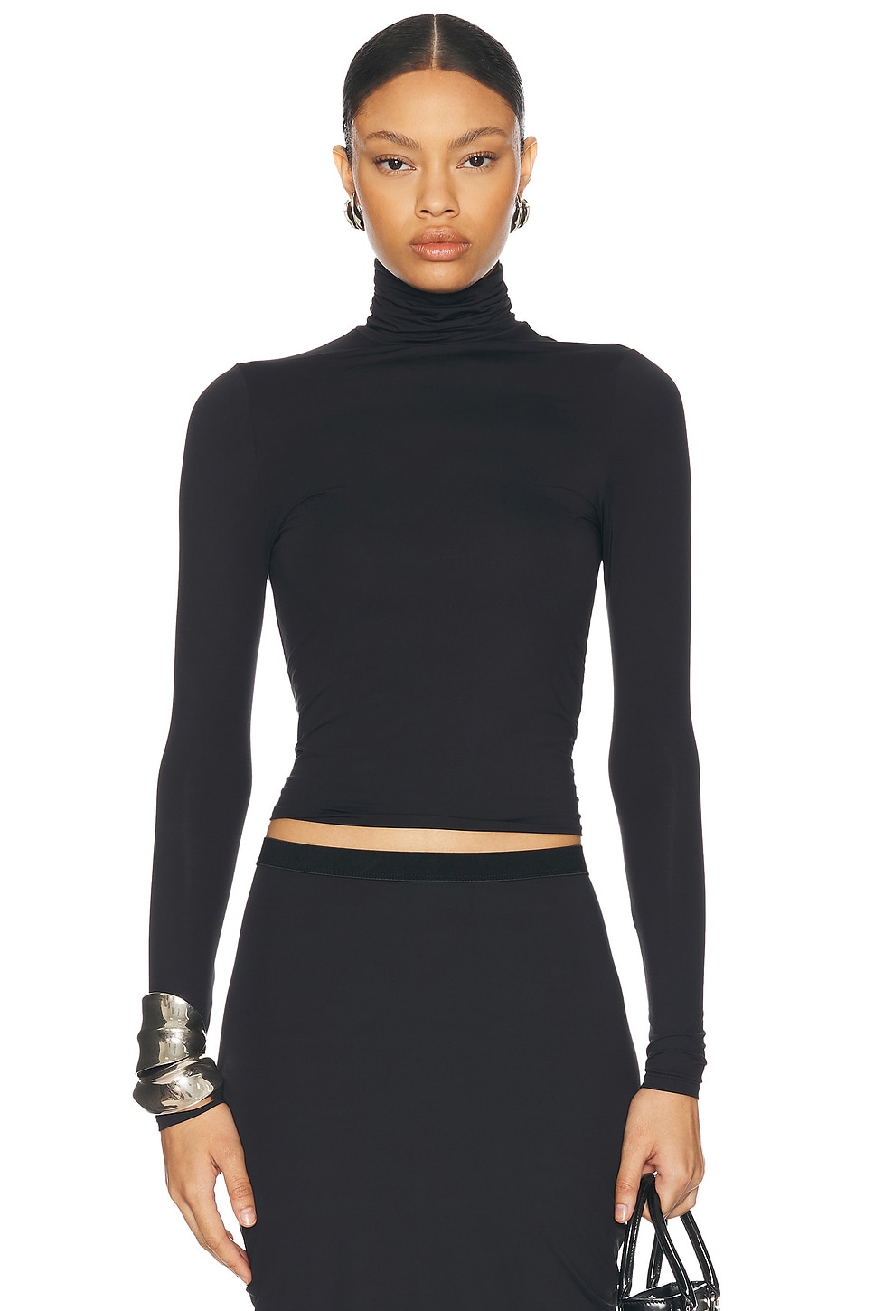 Echauffe Turtleneck Top in Black