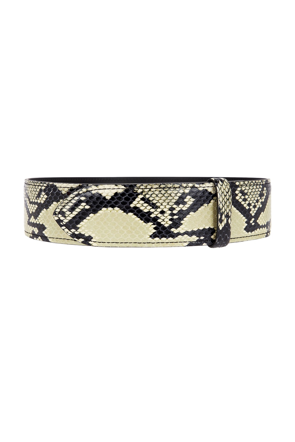 Khaite Theo Snakskin Embossed Leather Belt In Green