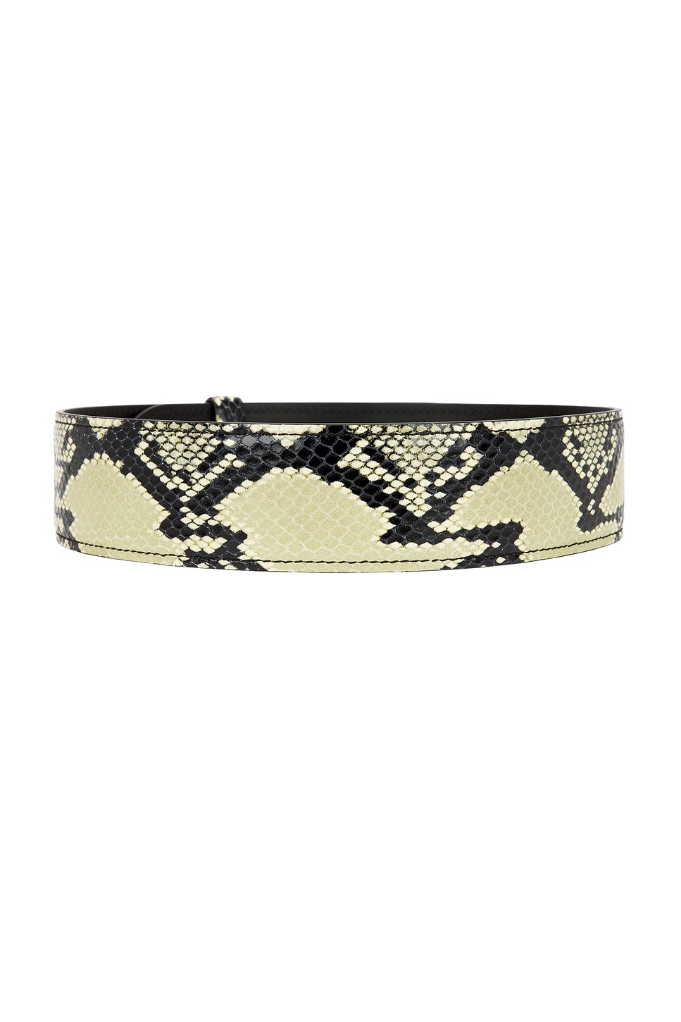 Khaite Theo Snakskin Embossed Leather Belt In Green