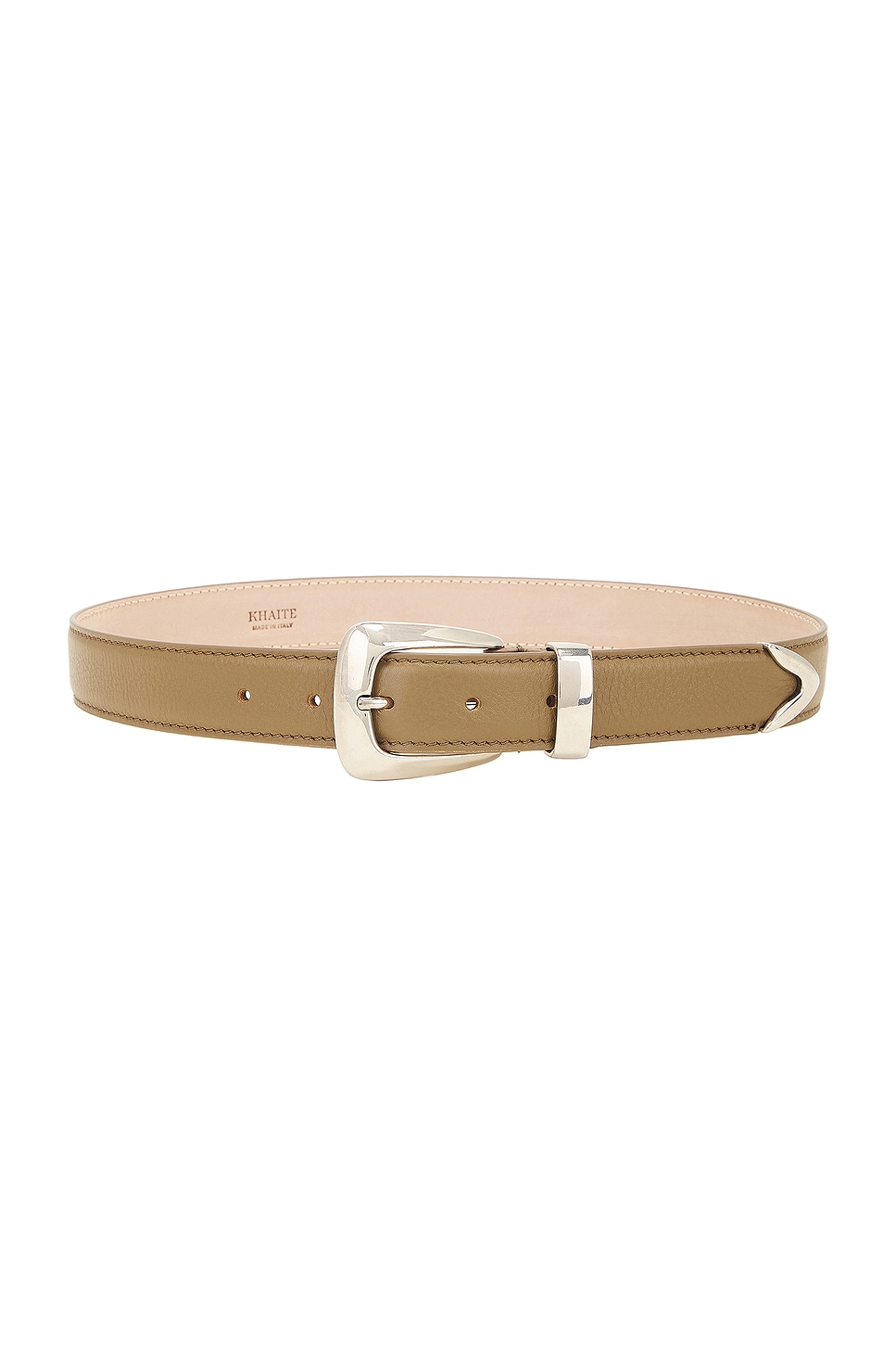 Khaite Benny Belt In Toffee & Antique Silver