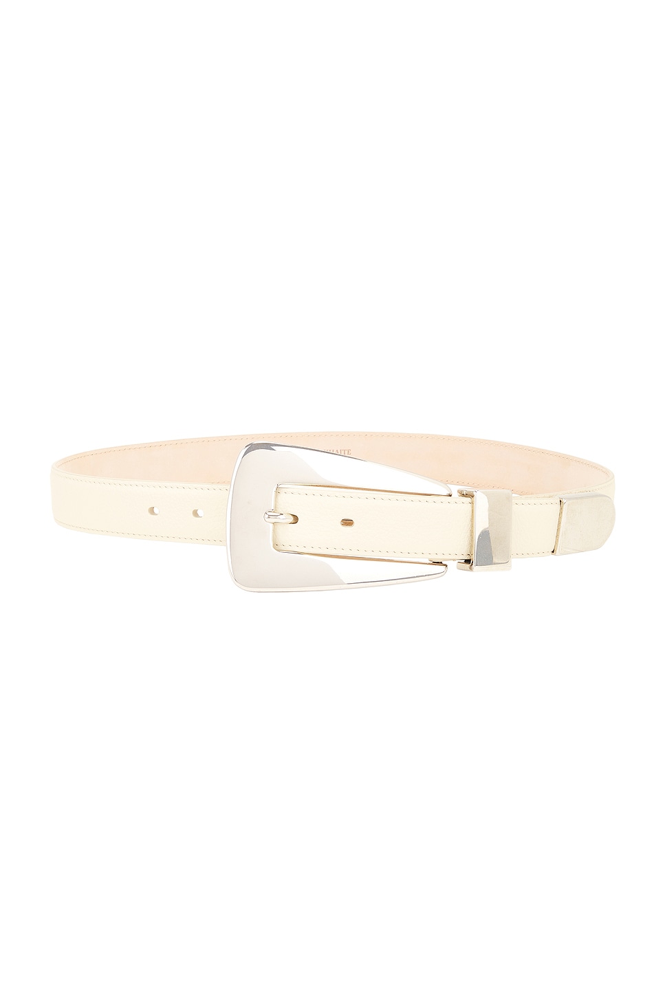 Khaite Lucca Antique Silver 30mm Belt In Dark Ivory