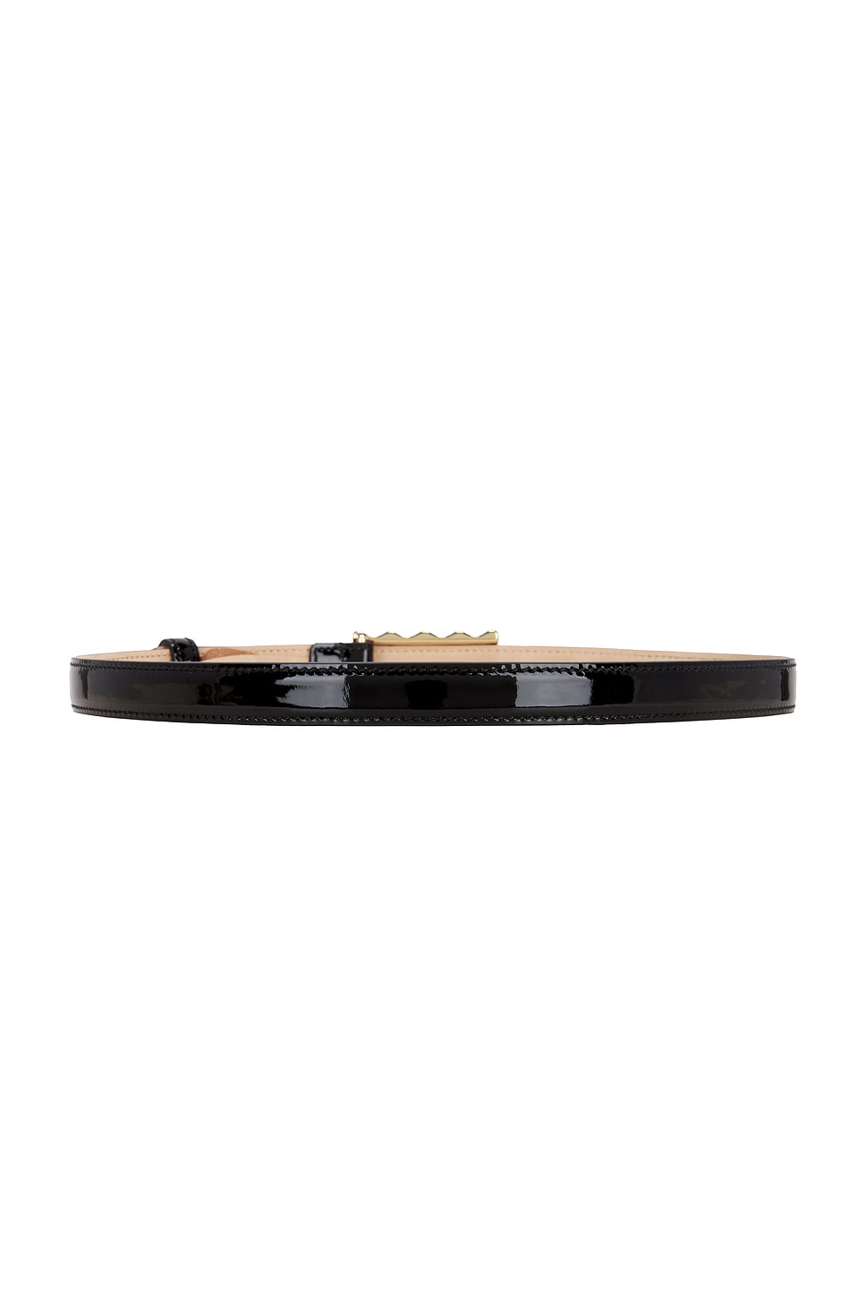 Shop Khaite Julius 20mm Patent Belt In Black & Gold