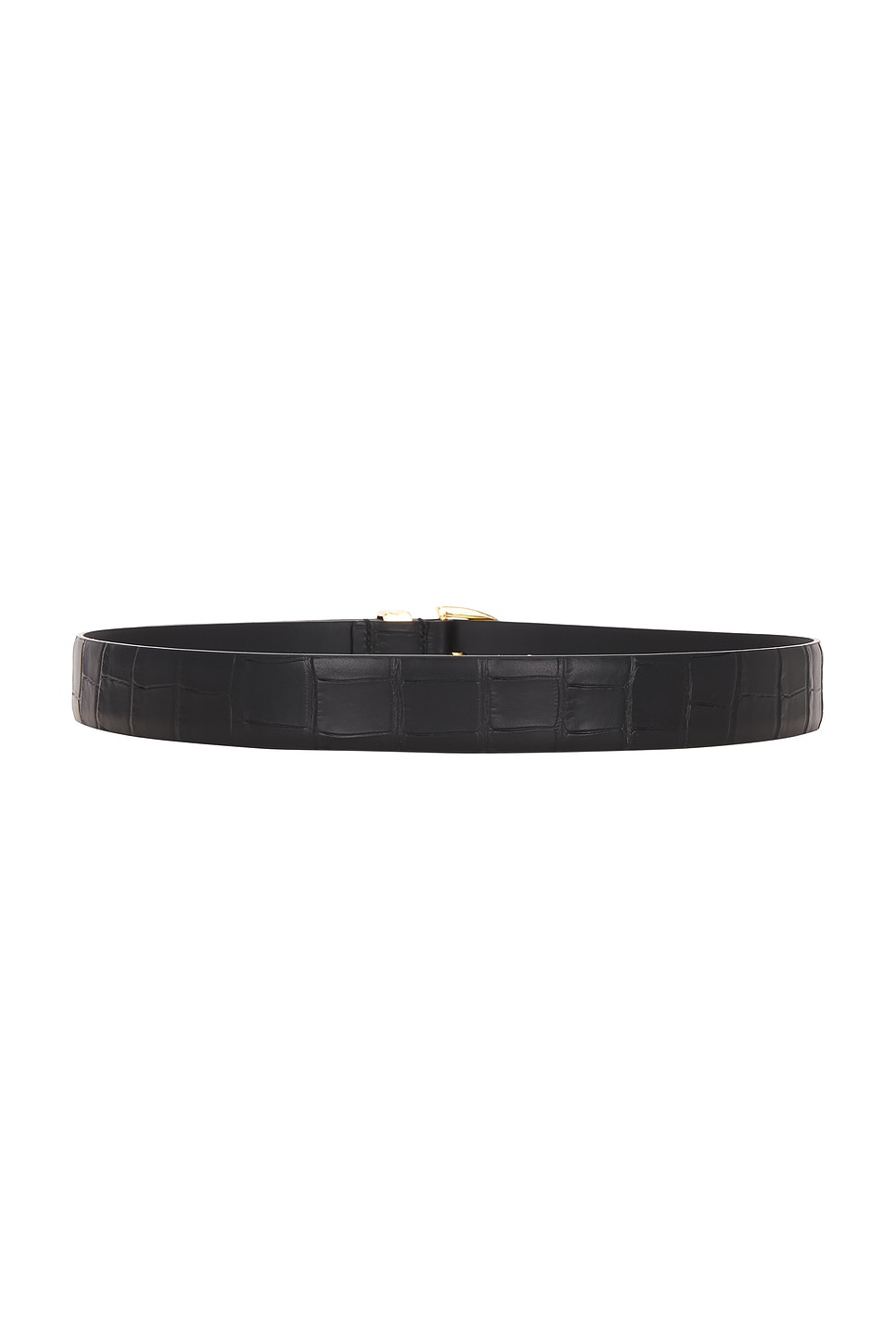 Khaite Bambi Croc Embossed Skinny Belt In Black