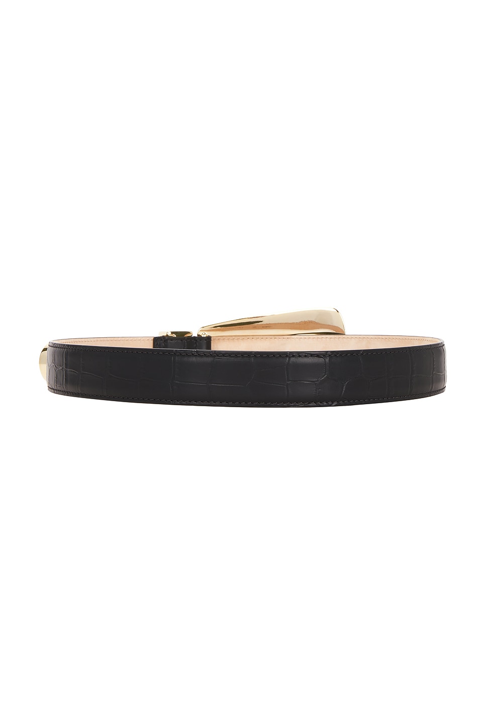 Khaite Lucca 30mm Croc Embossed Belt In Black