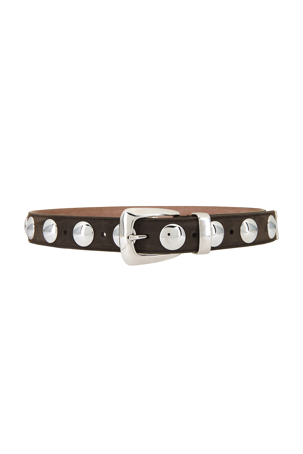 KHAITE Benny 30mm Stud Belt in Brown