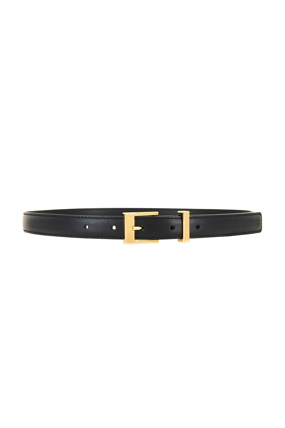 Khaite Manhattan Leather Gold-tone Buckle Belt In Black