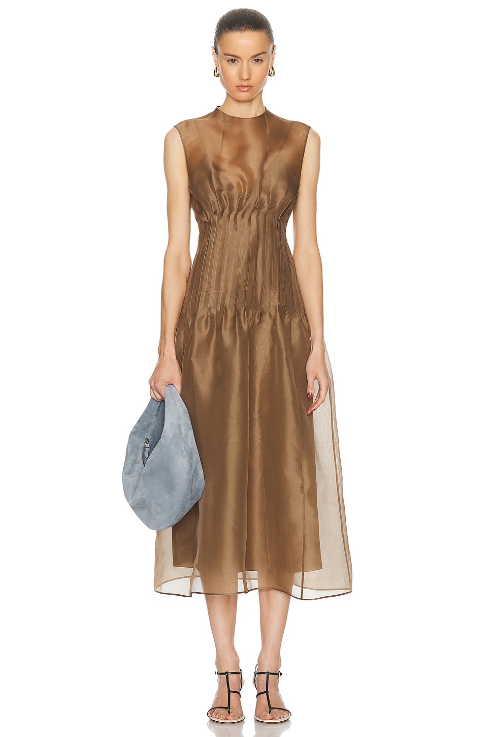 Image 1 of KHAITE Wes Dress in Toffee