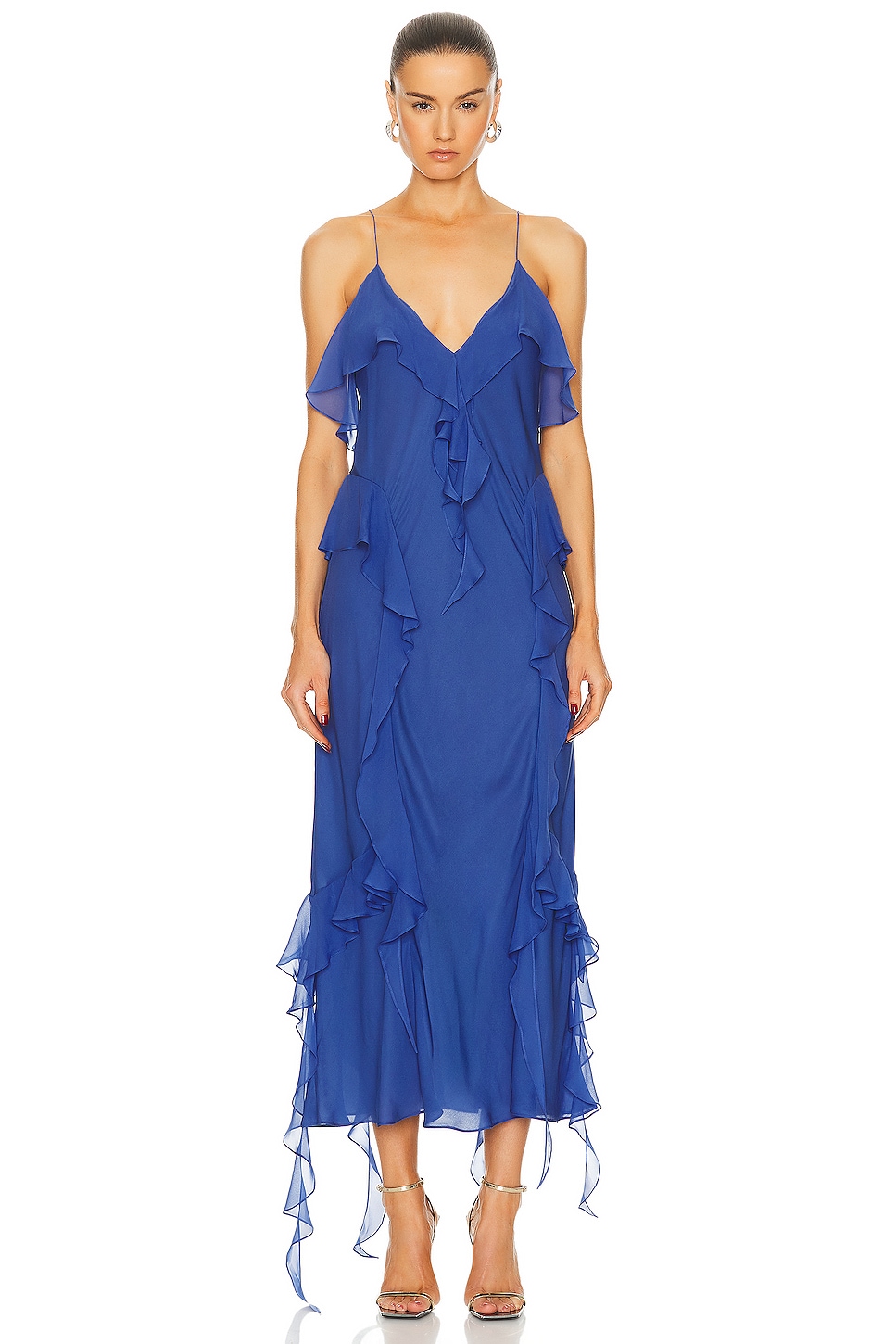 Image 1 of KHAITE Pim Dress in Blue Iris