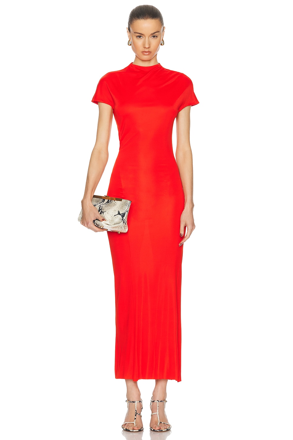 Image 1 of KHAITE Yenza Dress in Fire Red