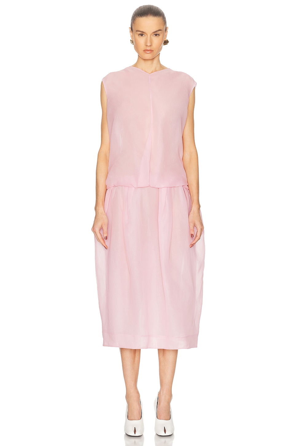 Image 1 of KHAITE Noah Organza Dress in Peony
