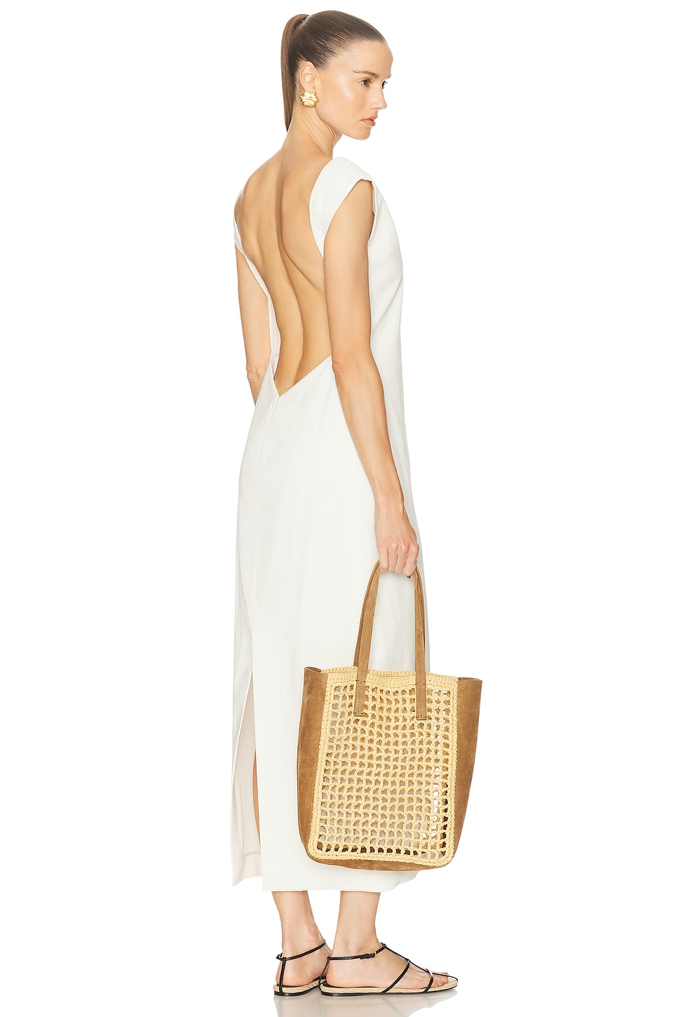 Image 1 of KHAITE Ayame Dress in Chalk