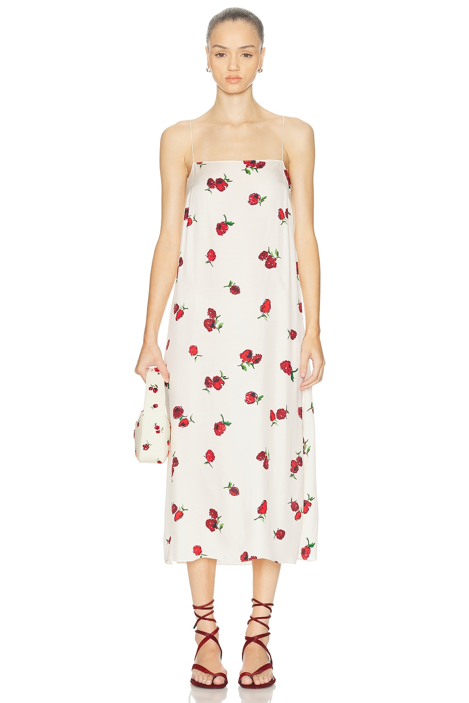 Khaite Sicily Floral-print Silk Midi Slip Dress In Multi