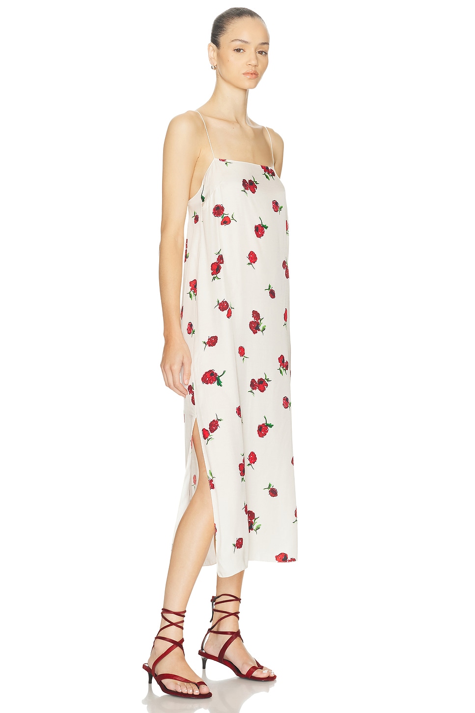 Khaite Sicily Floral-print Silk Midi Slip Dress In Multi