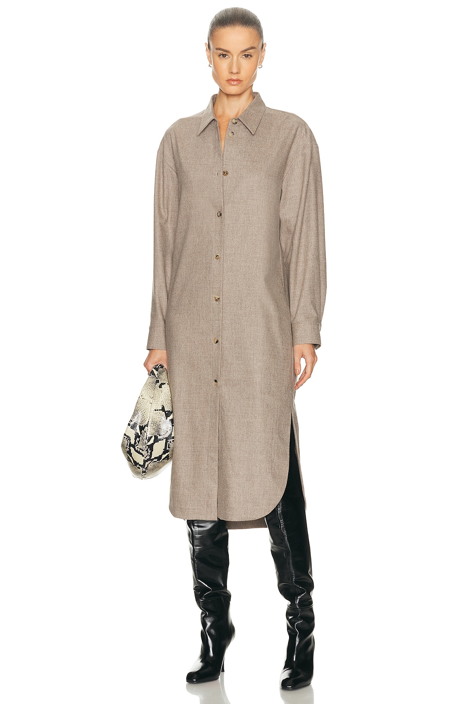 Image 1 of KHAITE Gloria Dress in Sepia