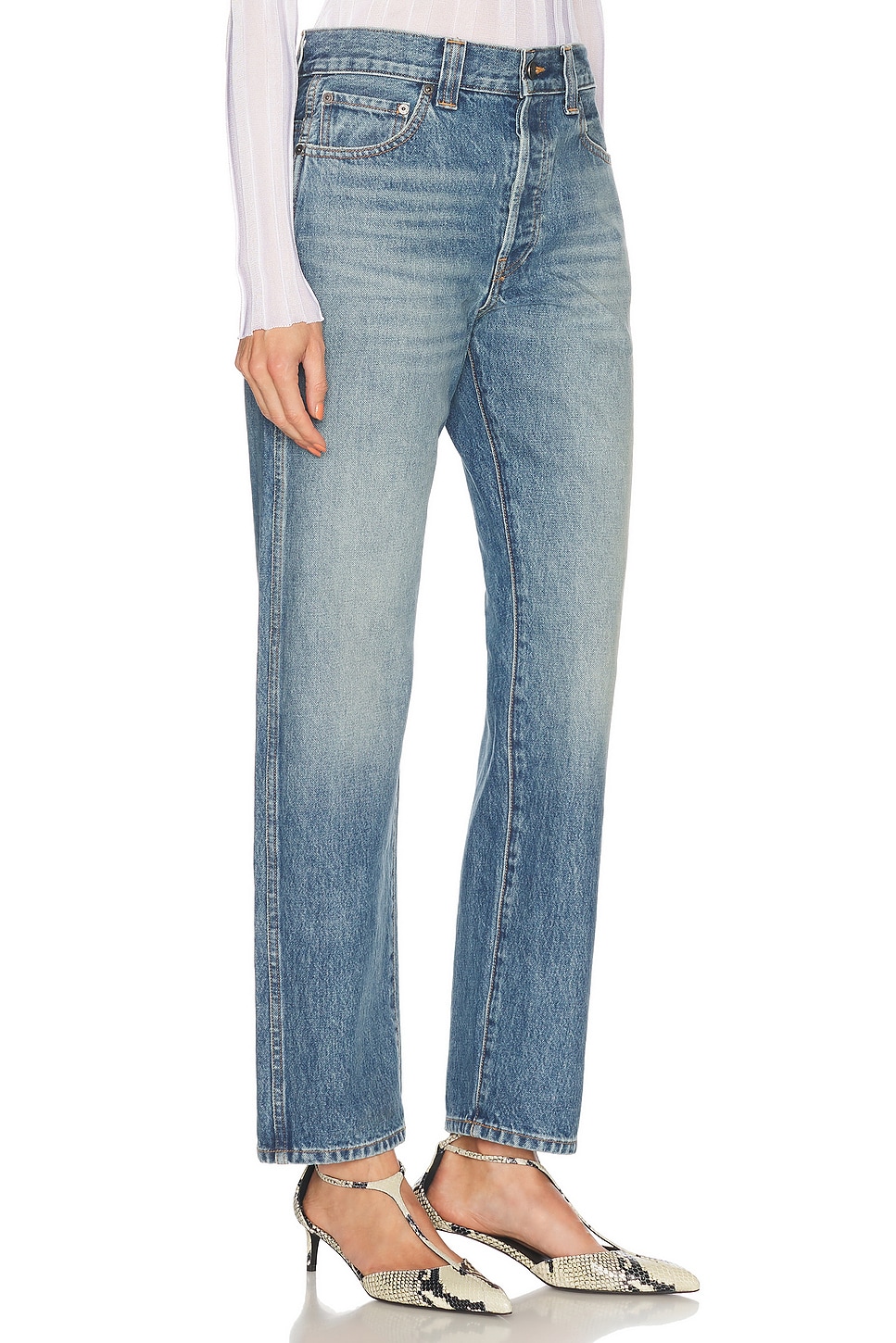 Shop Khaite Callum Straight Leg In Heath