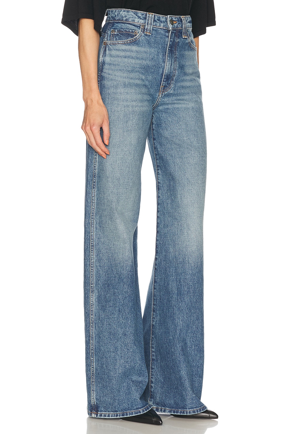 Shop Khaite Dane Flare Leg In Heath