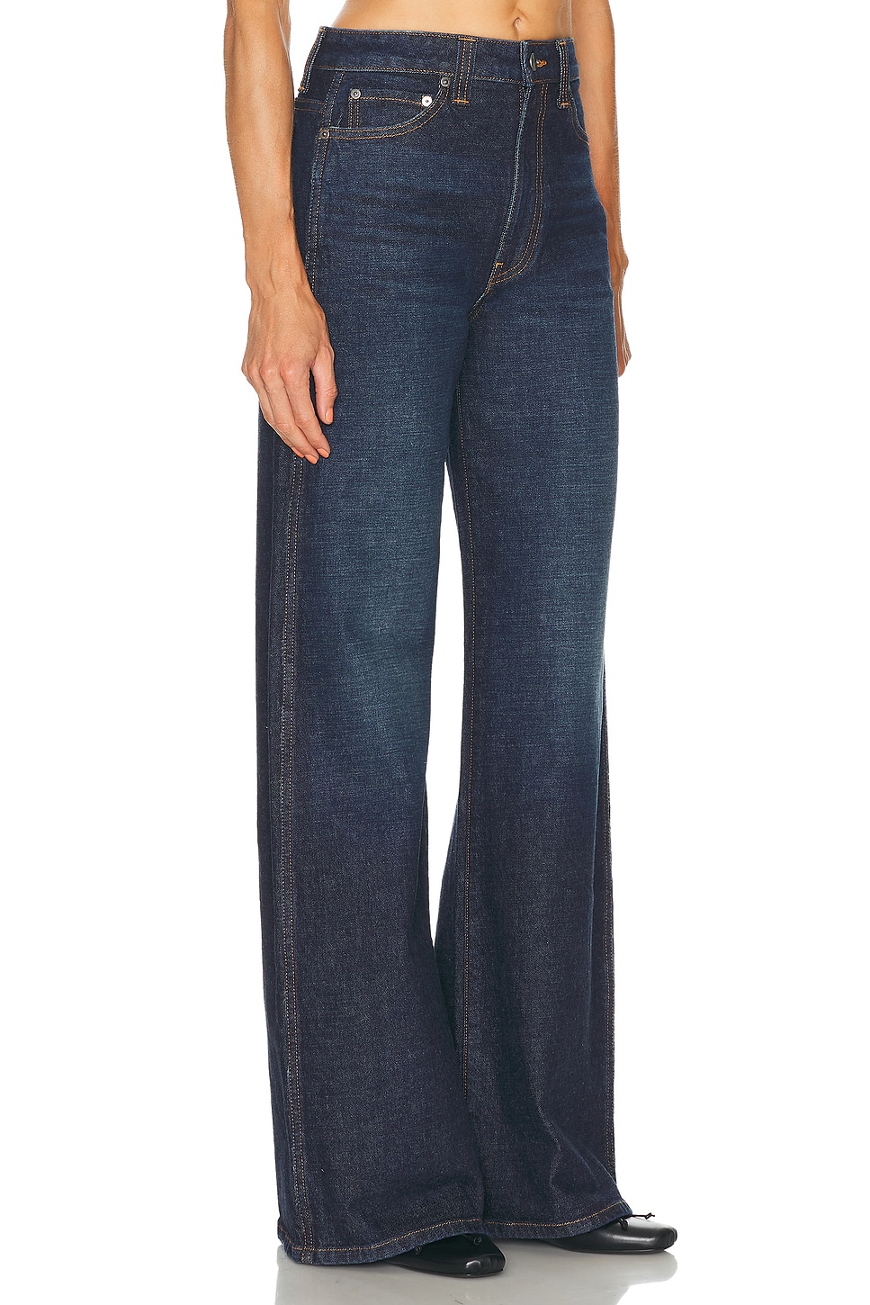 Khaite Dane High-rise Wide-leg Jeans In Blue
