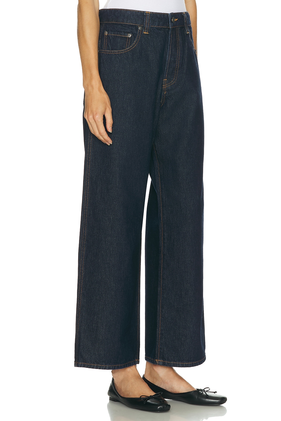 Khaite Bonnie High-waisted Wide-leg Jeans In Blue