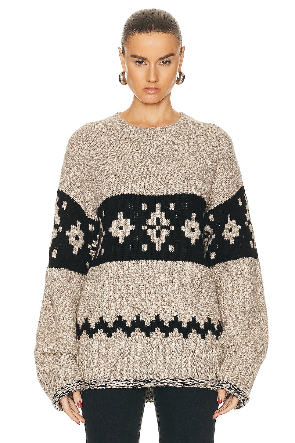Image 1 of KHAITE Tabi Sweater in Biscuit Multi