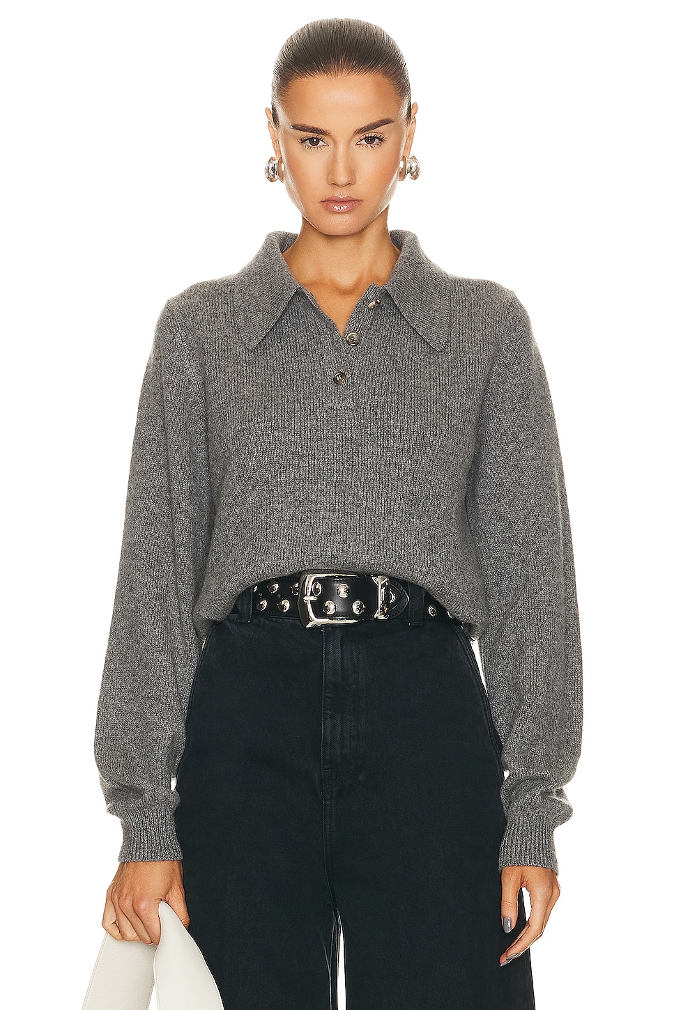 Image 1 of KHAITE Joey Sweater in Sterling