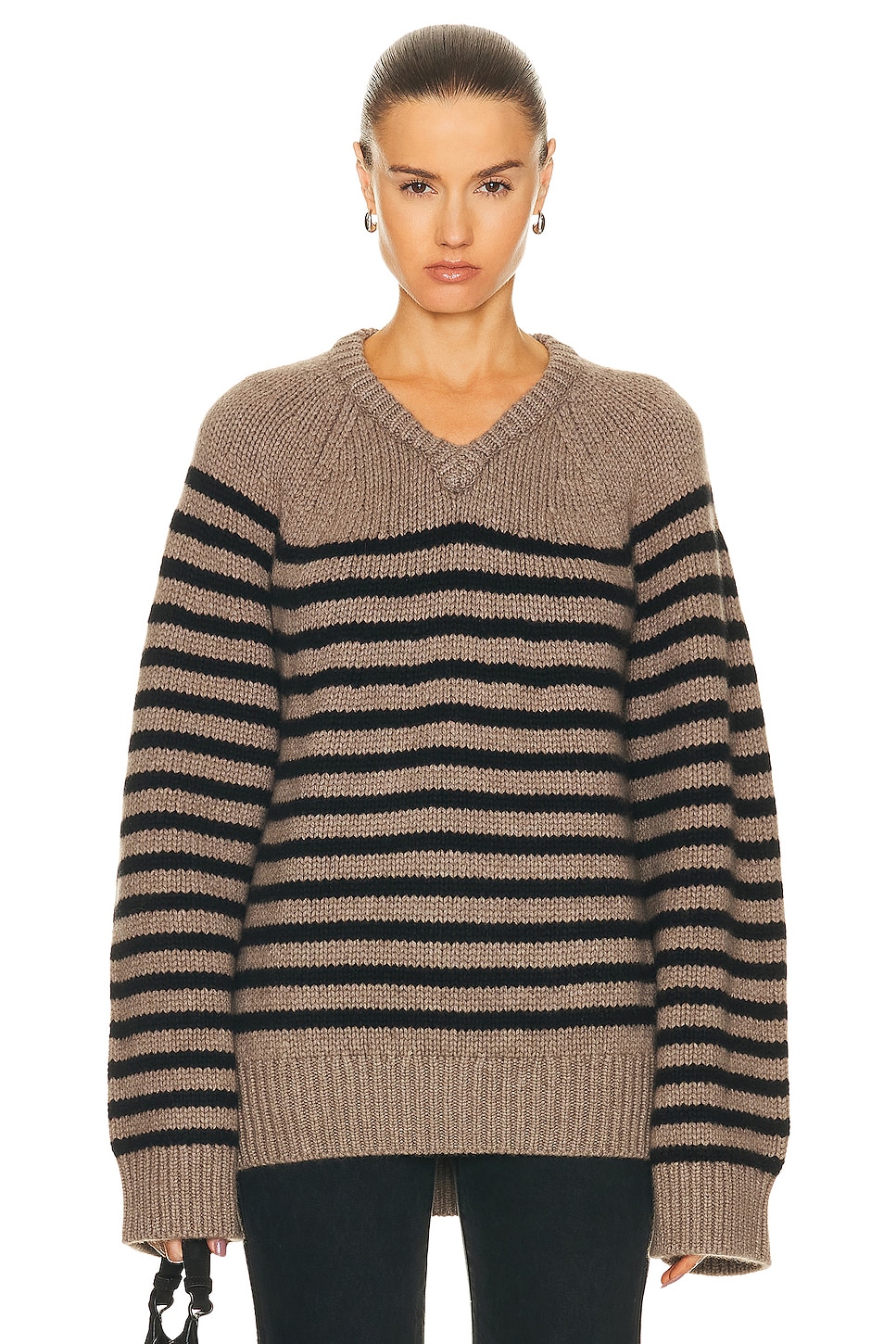 Image 1 of KHAITE Nalani Sweater in Barley & Black