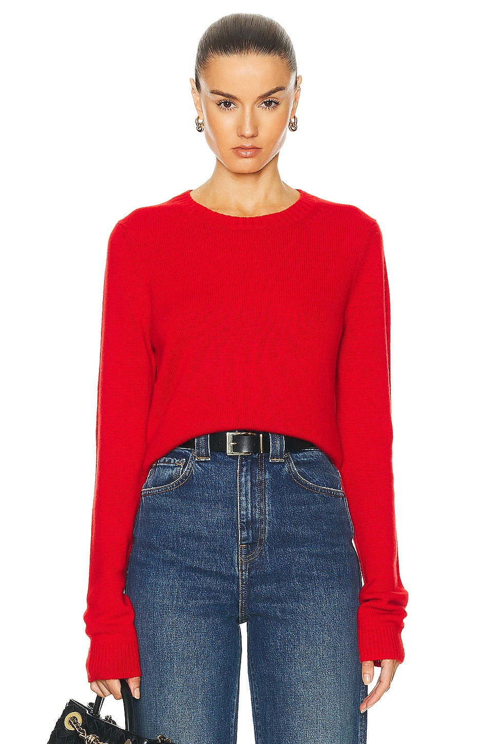 Image 1 of KHAITE Diletta Sweater in Fire Red