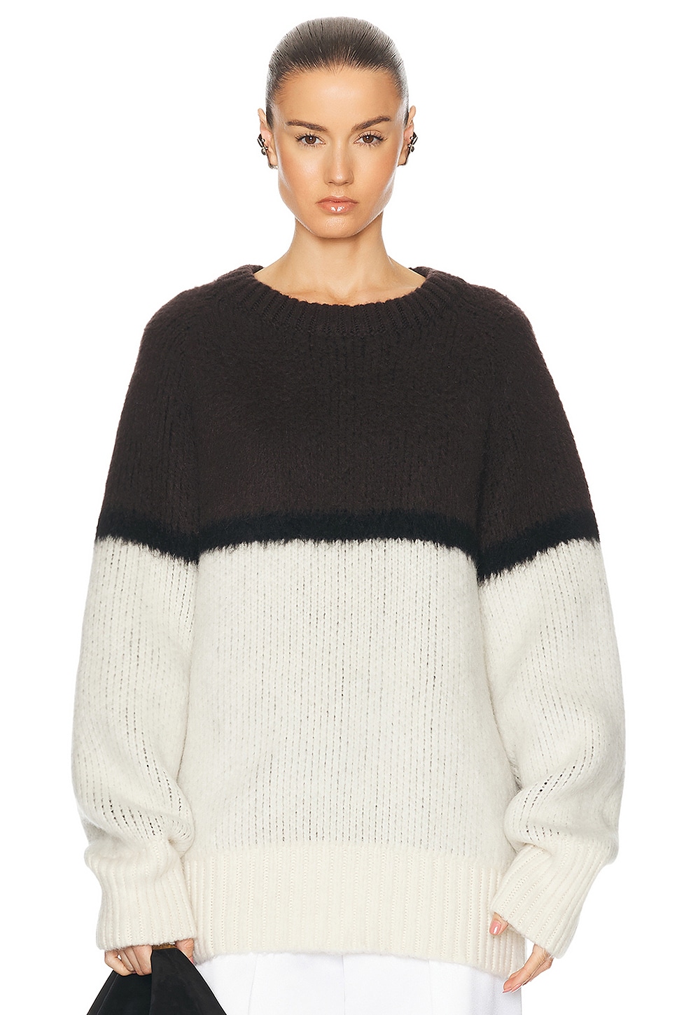 Martina Sweater in Chocolate,White