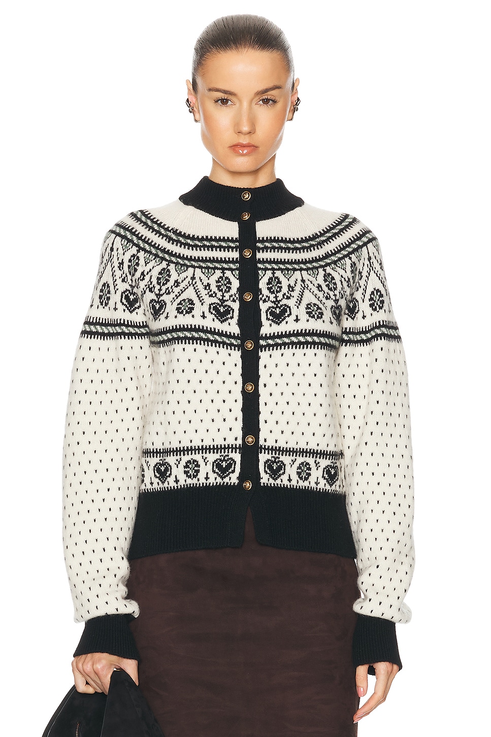 Image 1 of KHAITE Marc Cashmere Cardigan in Neutral Multi