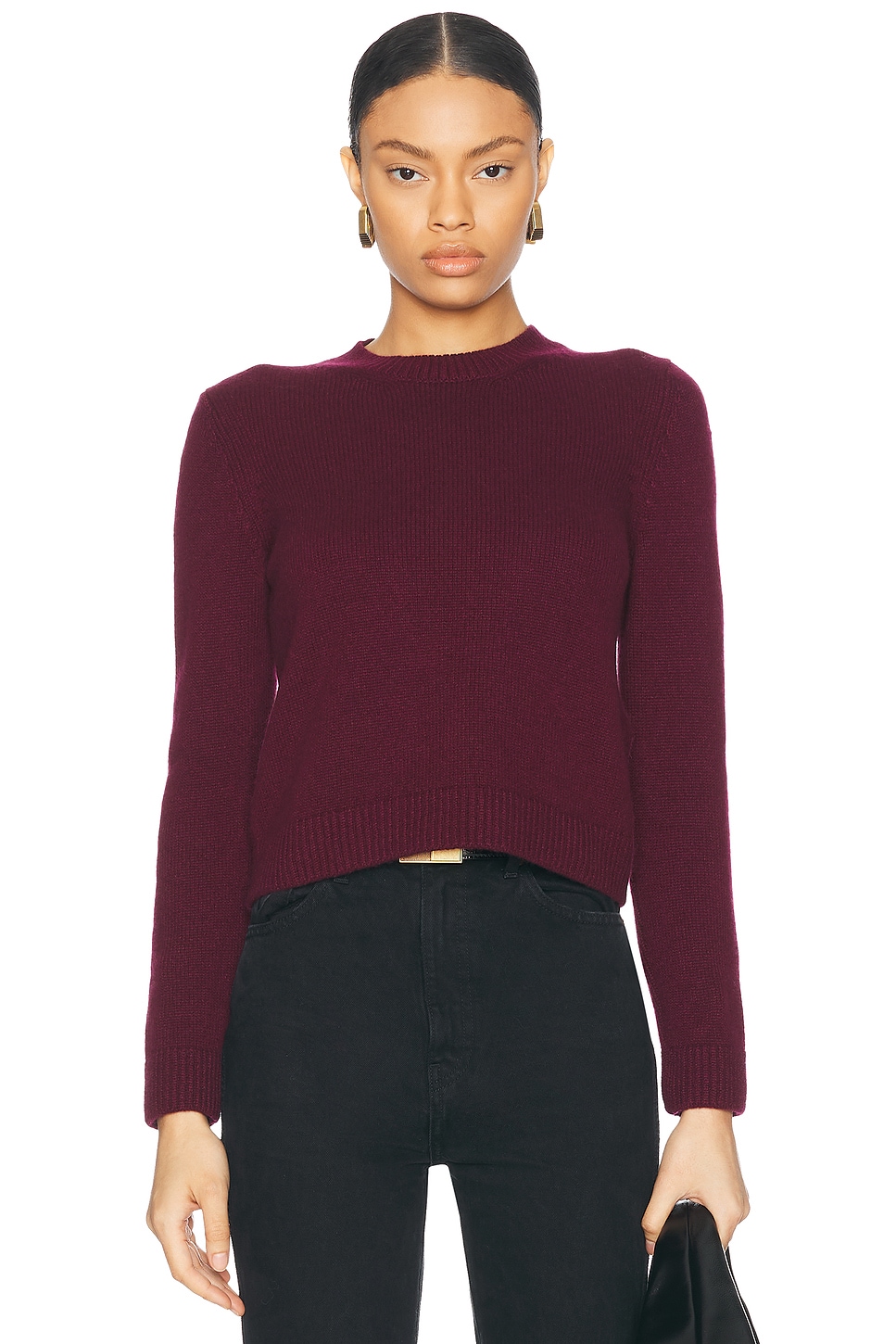 Image 1 of KHAITE Leta Cashmere Sweater in Eggplant