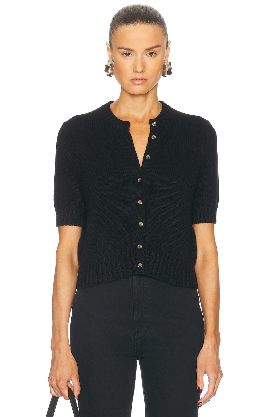 Nora Cashmere Cardigan in Black