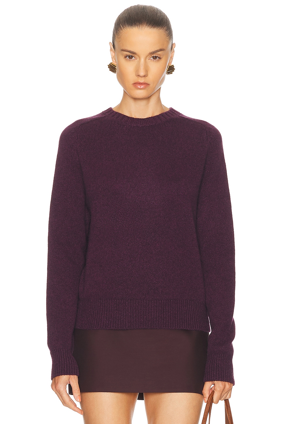 Khaite Nera Cashmere Crewneck Sweater In Purple