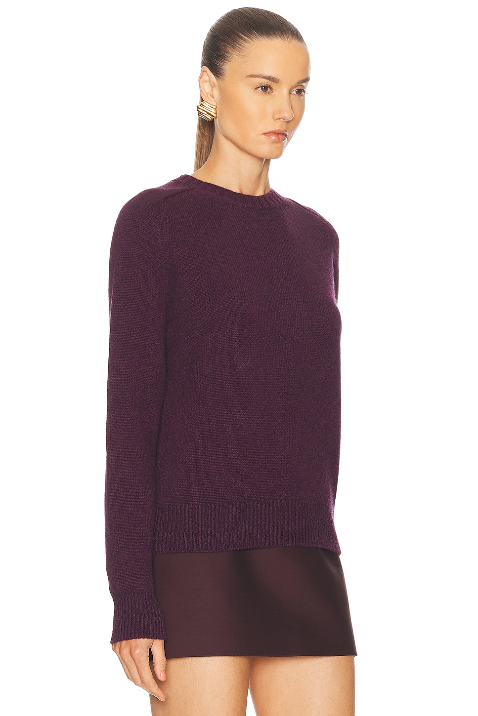 Khaite Nera Cashmere Crewneck Sweater In Purple