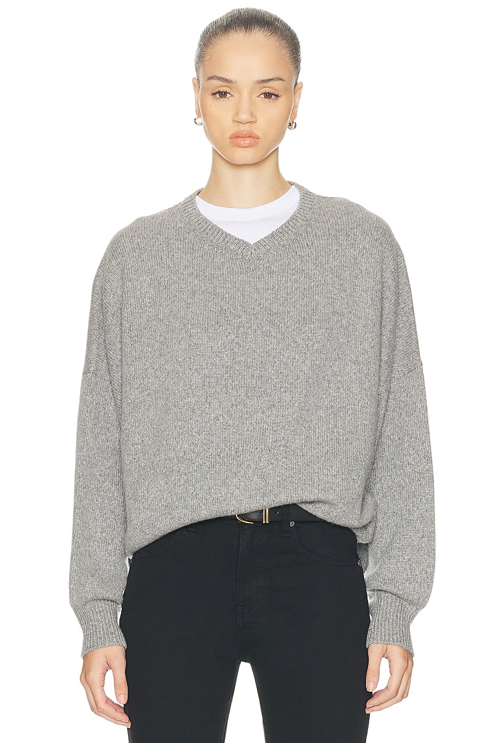 Image 1 of KHAITE Wolfe Sweater in Fog