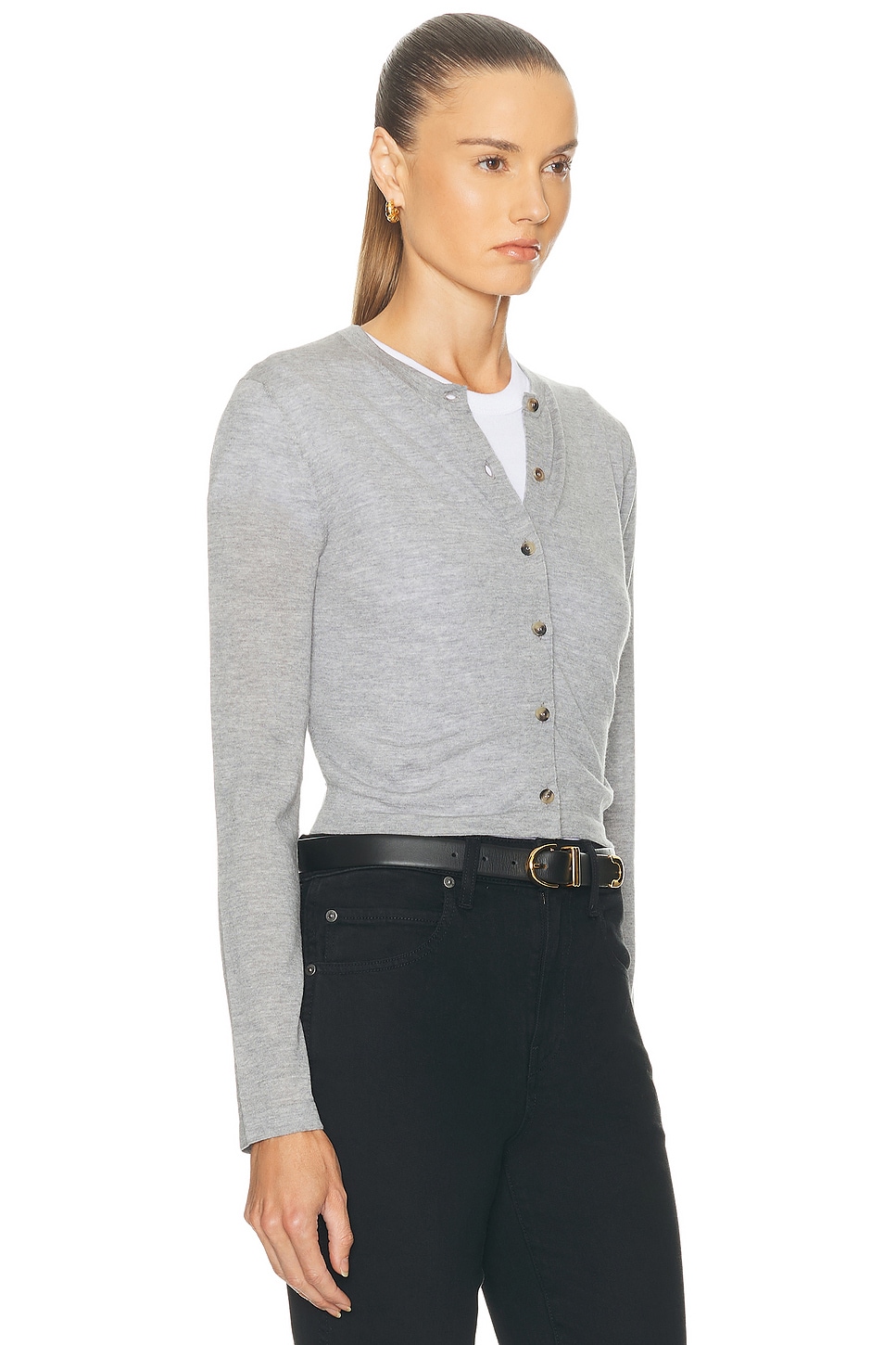Khaite Brieta Cardigan In Silver