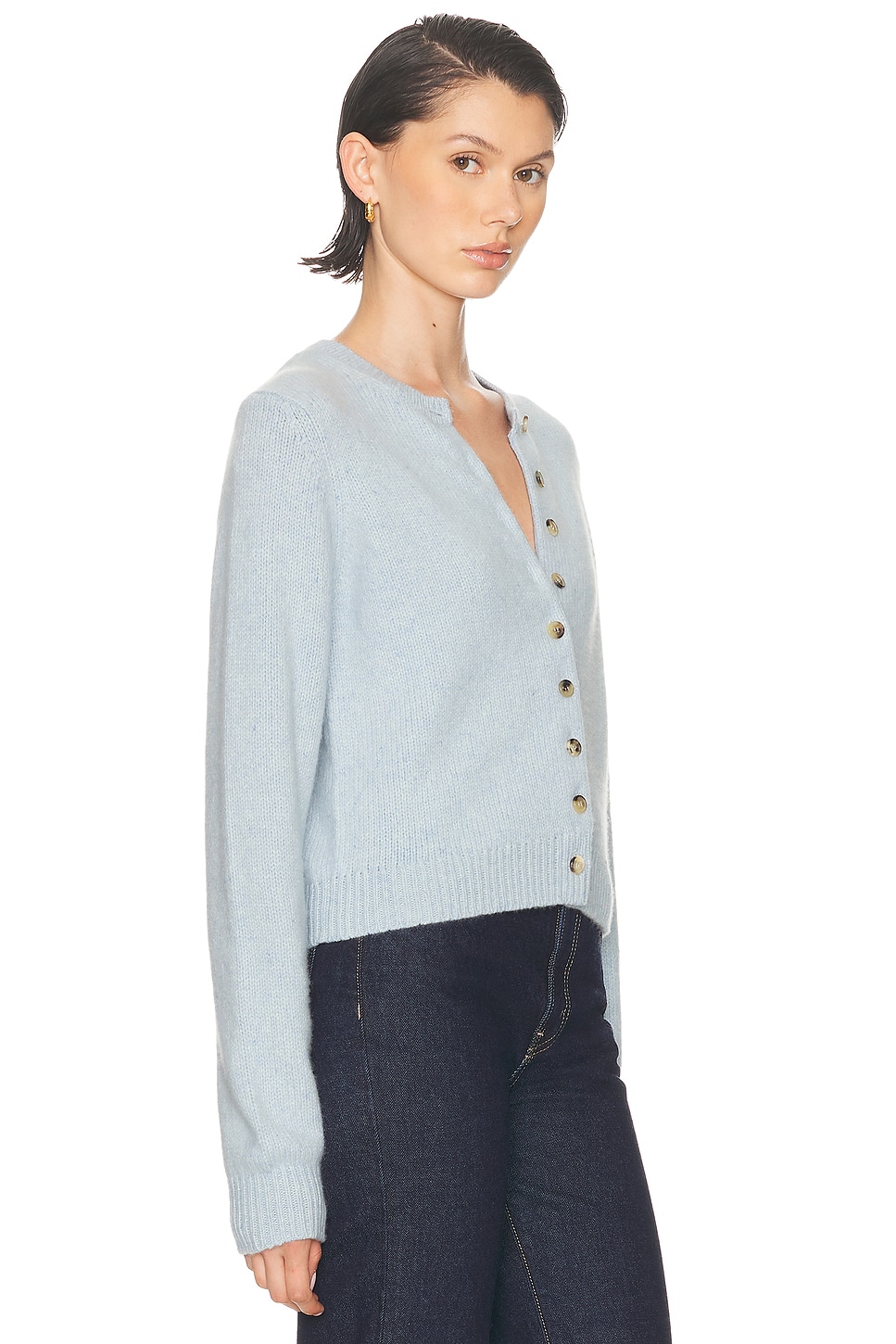 Khaite Atmosphere Blue Cashmere Everheart Cardigan In Gray