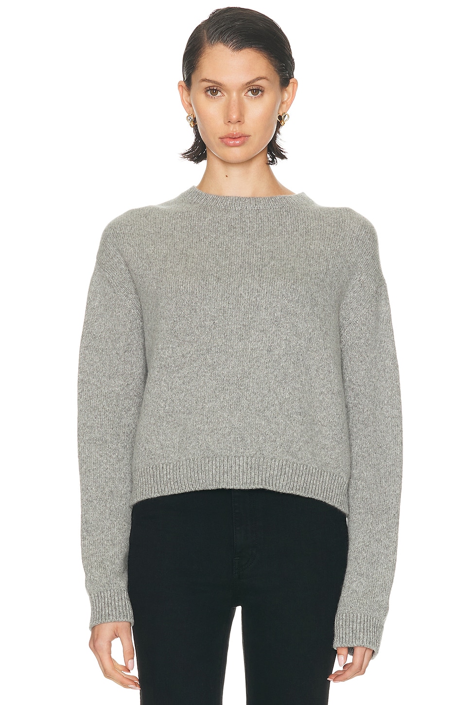 Image 1 of KHAITE Milo Cashmere Sweater in Fog
