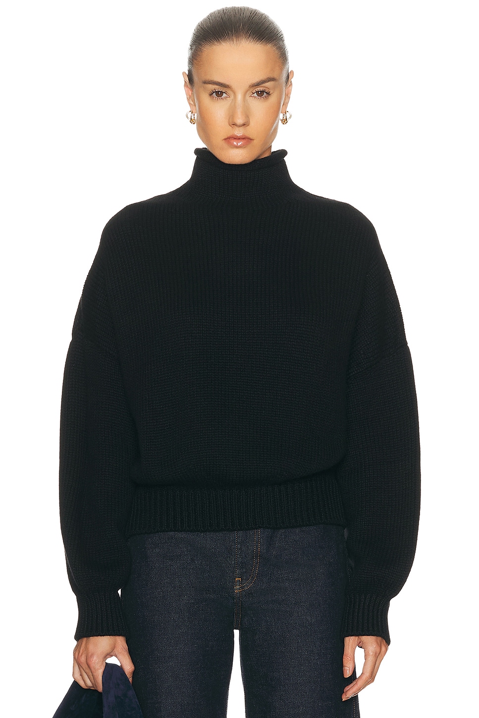 Image 1 of KHAITE Juniper Cashmere Sweater in Black