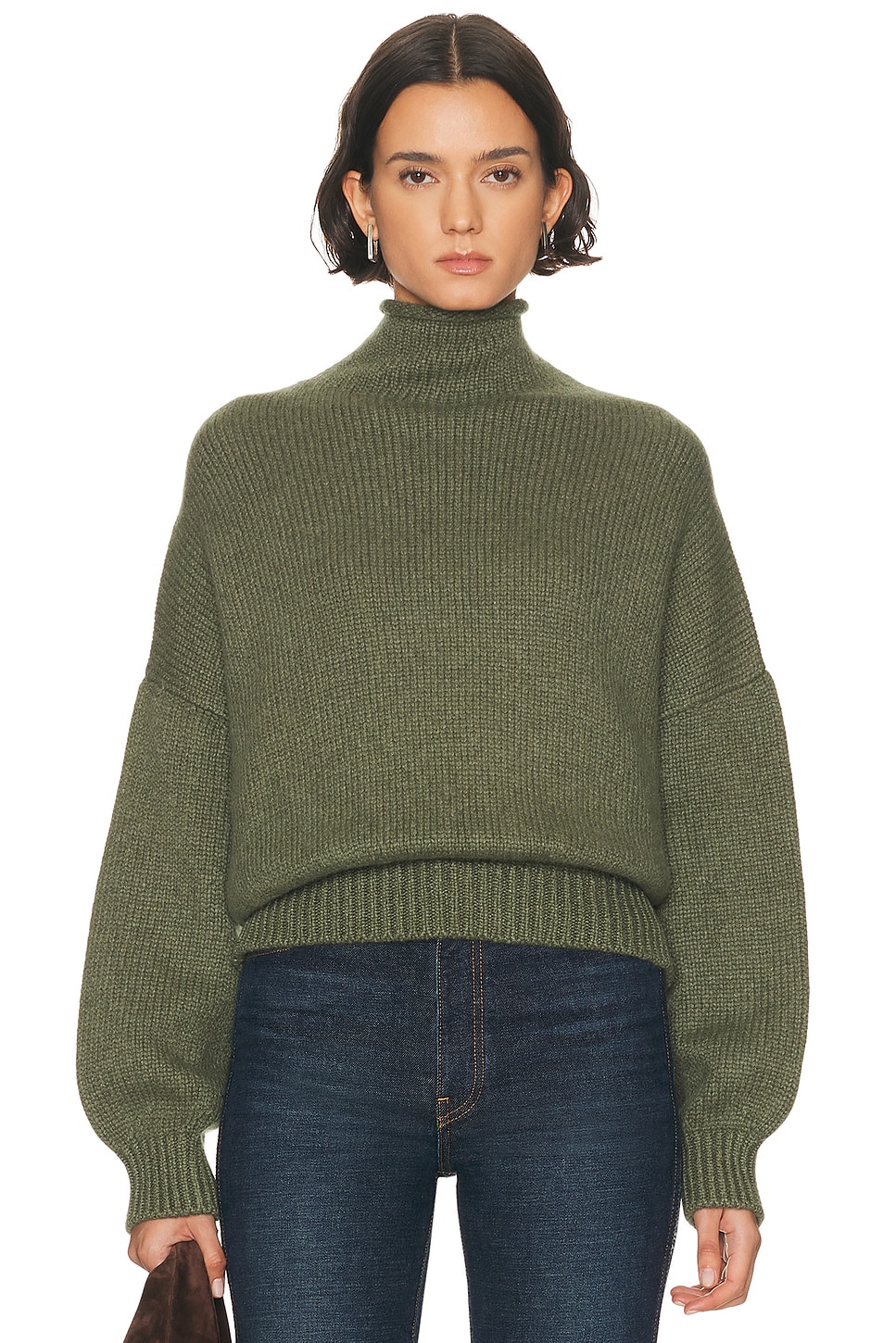 Image 1 of KHAITE Juniper Cashmere Sweater in Pine