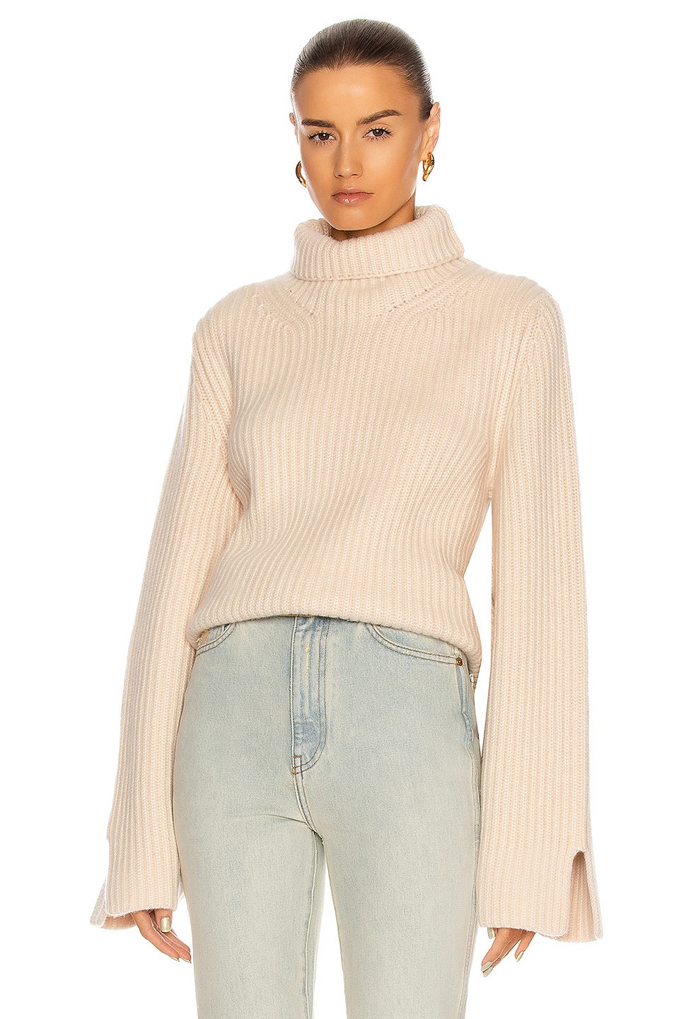 Image 1 of KHAITE Molly Sweater in Custard