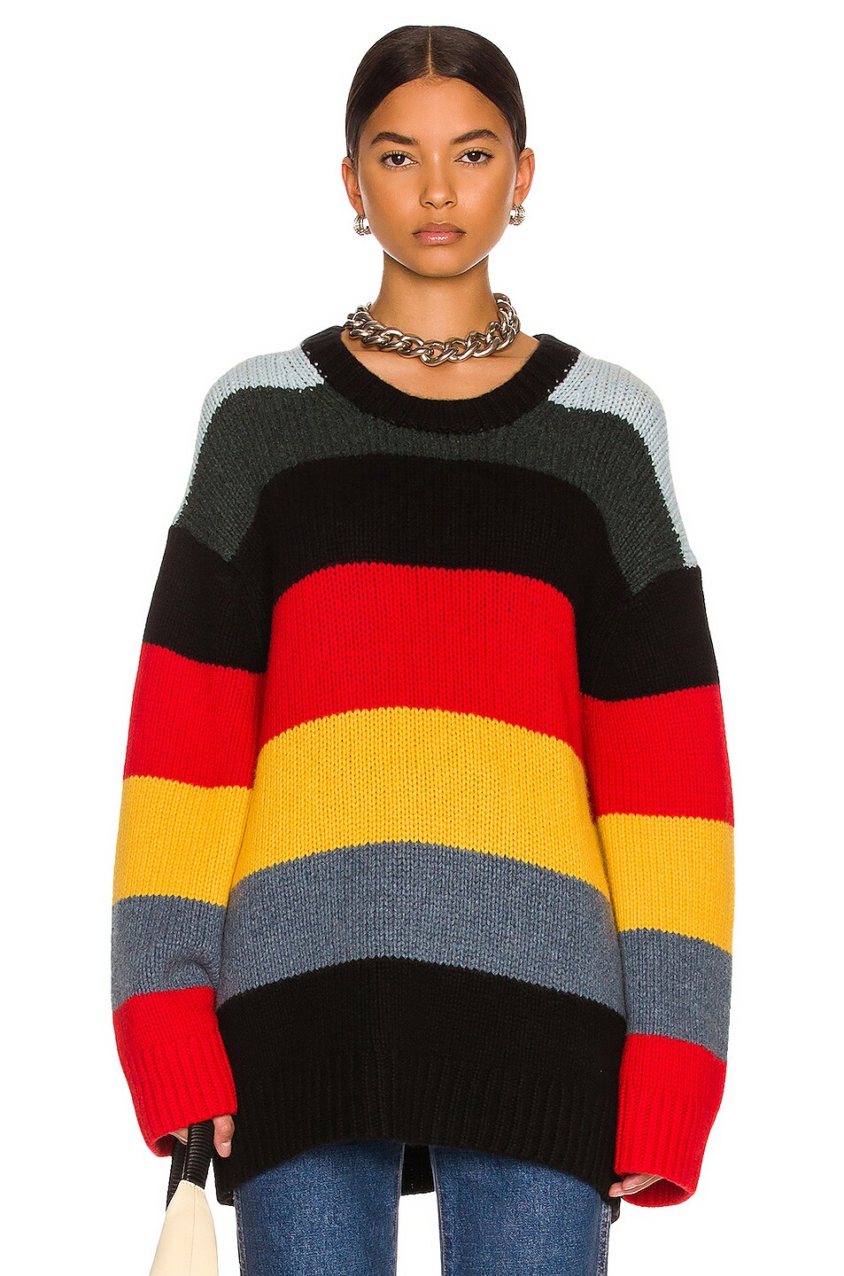Image 1 of KHAITE Jade Sweater in Multicolor Stripe