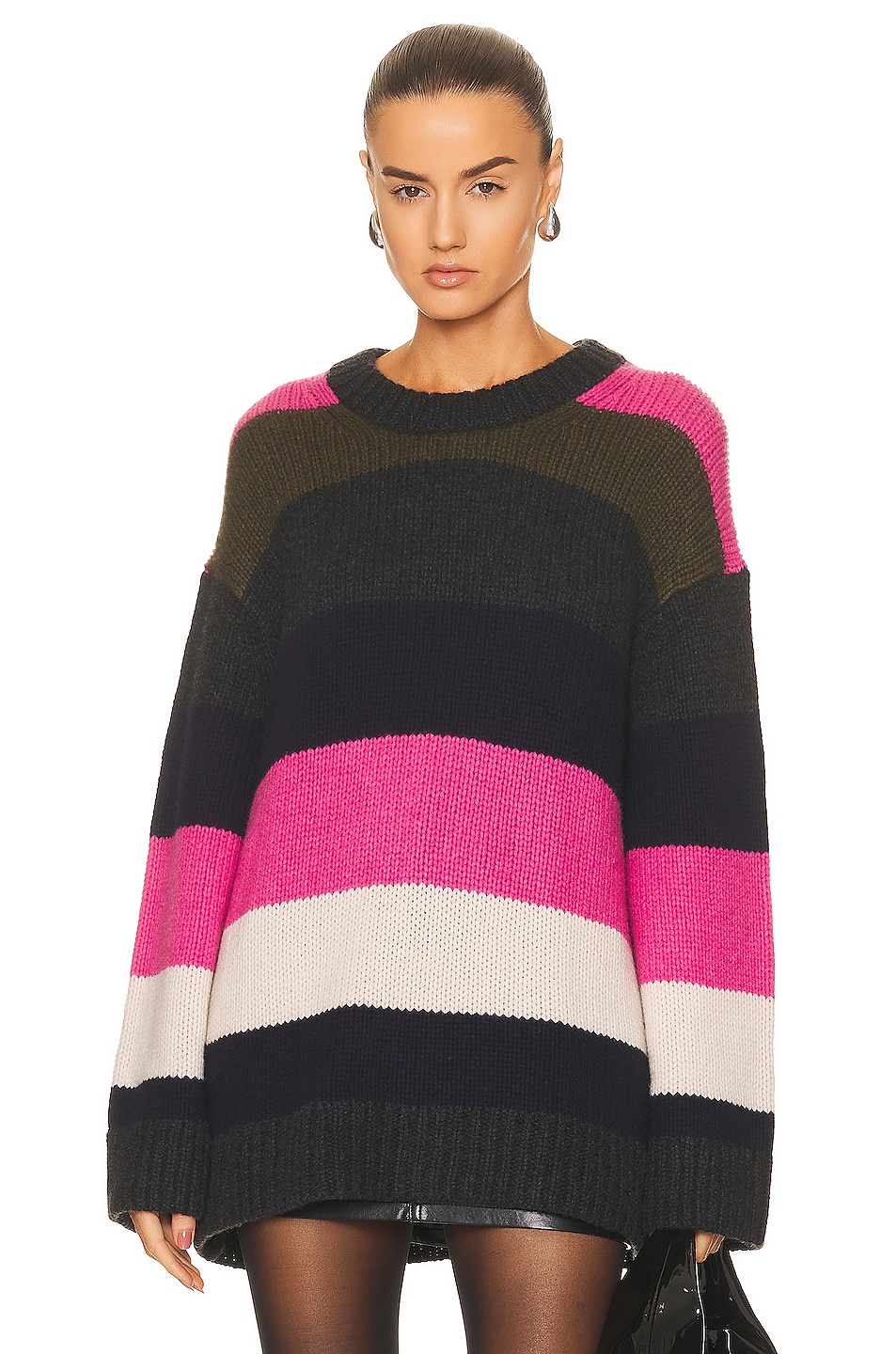 Image 1 of KHAITE Jade Sweater in Multicolor Stripe