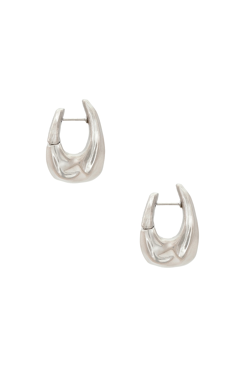 KHAITE Olivia Small Hoop Earrings in Silver | FWRD